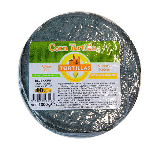Blue Corn Tortilla Mexicana 15cm 1KG authentic Mexican tortillas